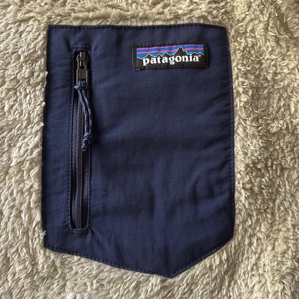 Patagonia Los Gatos Teddy High Pile Fleece Crew Neck Tan/Navy Size XS
